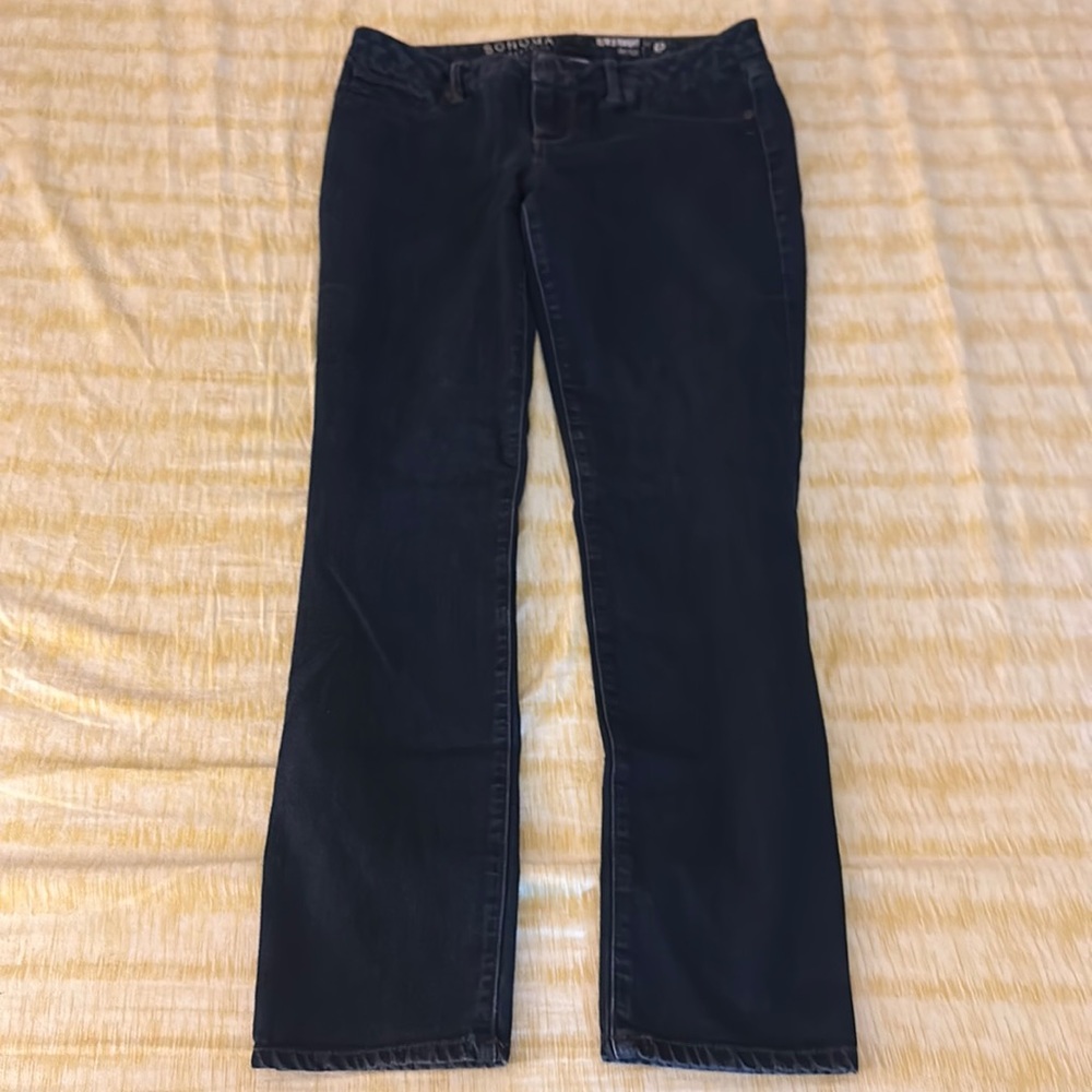 Sonoma Slim Straight Mid Rise Baggy Jeans